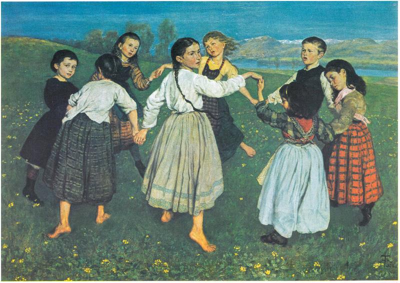 Hans Thoma Der Kinderreigen oil painting picture
